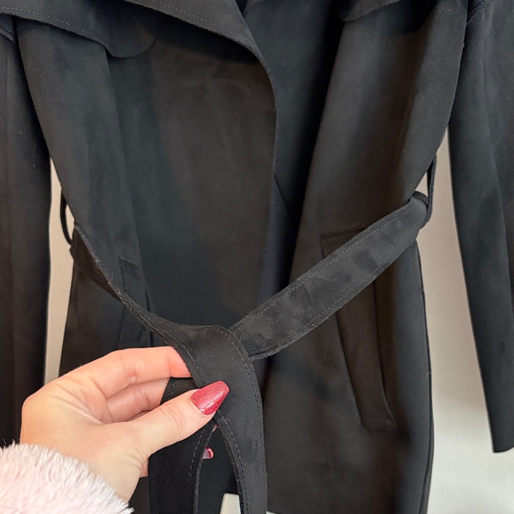 H&M Elegant Black Short Trench Coat - Picture 8 of 9